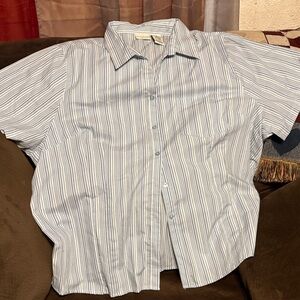 White Stag Gray Striped Blouse